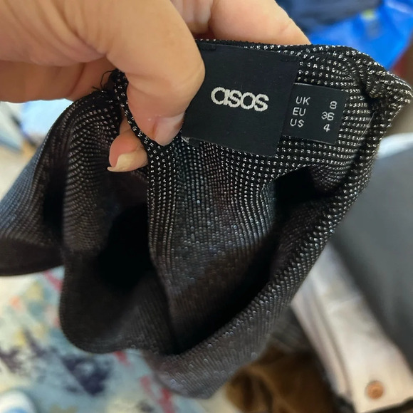 ASOS Cropped Glitter Bustier Style Top - Picture 3 of 5